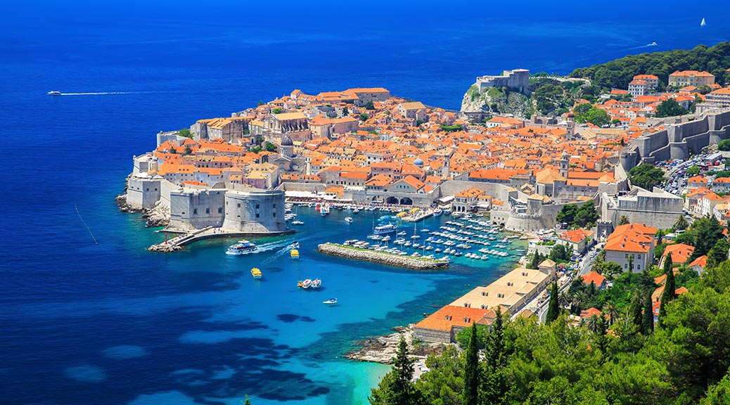 A panoramic view of the walled city, Dubrovnik, Croatia
